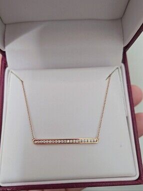 Helzberg Diamonds Rose Gold Diamond Bar Necklace